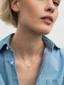 Collier pendentif en diamant de laboratoire taillé en cœur délicat, or massif 14K 18K, chaîne épaisse minimaliste, prix d'usine, vente en gros - Product Image 2