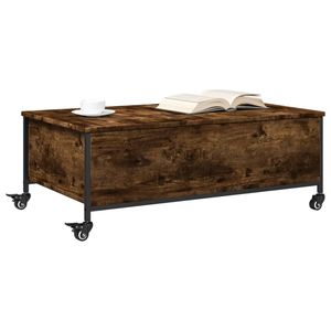 Tavolino in legno lavorato rovere affumicato con ruote 35.8 \ "x21.7 \" x13.4 \" - Product Image 4