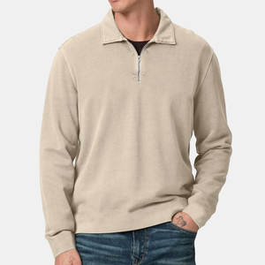 Sweat-shirt de sport pour homme 2026 à manches longues, col en V, quart de zip, couleur unie - Product Image 6