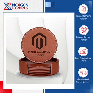 Sous-verres en cuir PU de qualité supérieure, design attrayant, les plus vendus, pour usage en restaurant, avec logo personnalisé en commande en gros - Product Image 2