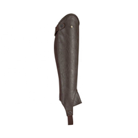 Demi-chaps en cuir Milan de qualité supérieure, demi-chaps en cuir pleine fleur respirant, équitation Soft Chap Comfort avec fermeture éclair arrière