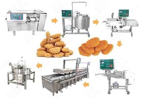 Línea de Producción Automática de Hamburguesas y Empanadas de Carne, Máquina para Hacer Nuggets de Pollo y Hamburguesas, Equipo de 100KW - Product Image 2