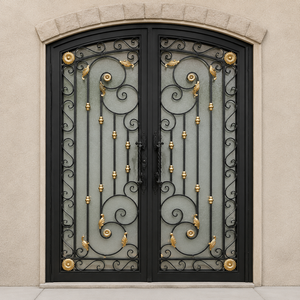 Puertas Modernas de Hierro Forjado: Puertas de Entrada Exteriores Seguras, Elegantes y Hechas a Mano para Casas de Lujo con Estilo y Valor Duraderos - Product Image 4