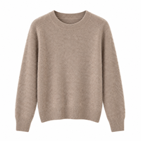 Pull en laine mérinos, cachemire et soie, style coréen, doux et moelleux, col rond, couleur unie, pour femme, chic et décontracté