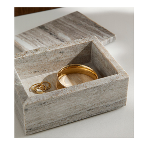 Boîte à bijoux en marbre, design antique, forme carrée, motif floral, boîte de rangement pour cosmétiques et bijoux, très vendue - Product Image 5