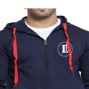 Sweat à capuche hybride zippé personnalisé pour homme, avec logo d'équipe, étiquette tactile, en molleton athlétique 100 % coton, respirant, idéal pour l'hiver et les loisirs - Product Image 2