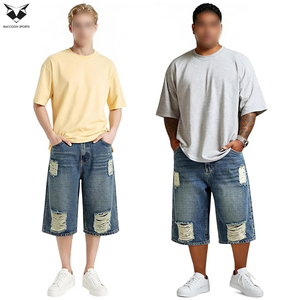 Shorts en jean baggy pour hommes, double épaisseur, renforcés, coupe ample, avec logo personnalisé, du fabricant de premier plan - Product Image 5