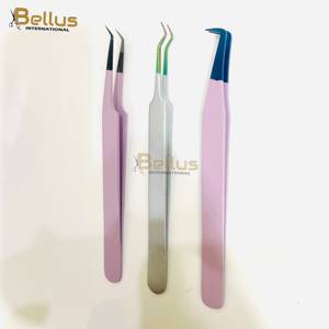 แหนบต่อขนตาปลายเรียบสแตนเลสคุณภาพสูง ทนทาน ยี่ห้อ Bellus International  แบบ 45 องศา พร้อมด้ามจับนาโน - Product Image 6