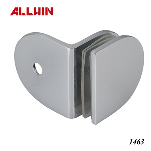 OEM ODM 135 Degree Brass Glass to Glass Shower Door Clamp with Polished Chrome Finish Flat Round Shape - Product Image 4