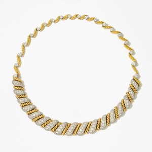 Elegante Collar de Oro Sólido de 14K con Diamante Cultivado en Laboratorio de 13.50ct FG VVS, Diseño de Dos Tonos, Ideal para Fiestas y Ocasiones Especiales de Lujo - Product Image 1