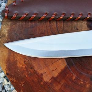 Cuchillo Bowie de Hoja Fija Forjado a Mano, Acero Inoxidable con Alto Contenido de Carbono, Táctico, para Campismo, Caza, con Funda de Cuero, OEM, Gran Venta - Product Image 3