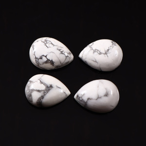 Cabochon en howlite blanche naturelle de qualité supérieure, forme poire, 5x3 mm, pierre non montée pour bagues, pendentifs, boucles d'oreilles et breloques personnalisés - Product Image 2
