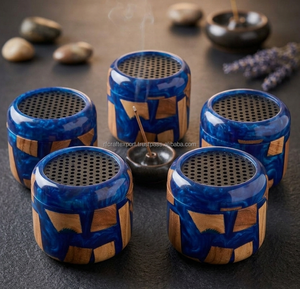Ensemble d'encensoirs en bois et résine faits à la main |   Brûleur à Bakhoor en bois de luxe, diffuseur d'arômes au charbon de bois pour la décoration et la parfumerie de la maison - Product Image 3