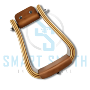 Estribos de Madera Premium para Montar a Caballo con Revestimiento de Cuero y Herrajes de Latón, Estribos para Silla de Montar Ecuestre - Product Image 3