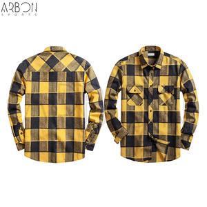 Chemises en flanelle pour hommes, nouvelle collection, design unique, confortables, tendance, couleur noir et jaune, fournisseur fiable, pour usage quotidien. - Product Image 6