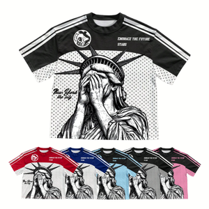 Custom Men's V-Neck Printed Short Sleeve Mesh Football Jersey with Custom Team Names and Numbers <b>Blank</b> Design - Product Image 6
