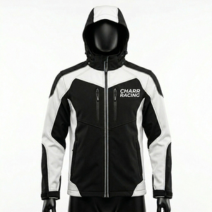 Veste à capuche softshell de course haute performance personnalisée, coupe-vent, imperméable, pour moto et activités de plein air - Product Image 1