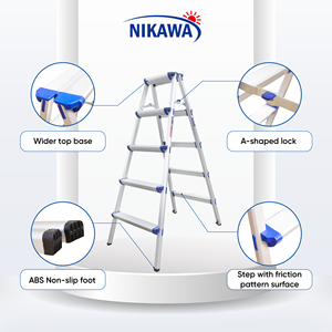 Portable Industrial Lightweight Aluminum Alloy 4-<b>Step</b> Folding <b>Step</b> <b>Ladder</b> 6FT Height 150kg Capacity Manual Lock Home Warehouse - Product Image 1