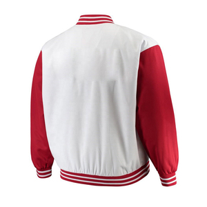 Men's Casual V-Neck Breathable Embossed Polyester/Cotton Varsity Jacket with <b>Covered</b> <b>Buttons</b> Polyester Wadding Filled for Winter - Product Image 6