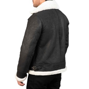 2026 Latest Custom Cowhide Genuine 100% Leather Windproof Cotton Nylon <b>Jacket</b> Zipper Closure <b>Men</b> Leather <b>Jacket</b> - Product Image 4