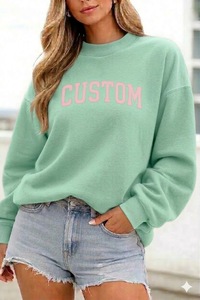 Camiseta Deportiva de Manga Larga para Mujer, Cuello Alto, Felpa Gruesa, Logotipo Frontal, Secado Rápido, Transpirable, Ecológica, Mezcla de Poliéster/Algodón - Product Image 3