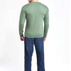 Sweat-shirt en coton personnalisé pour homme, streetwear, vert pistache, col rond, décontracté, coupe ample, tissu polaire, fabricant OEM - Product Image 4