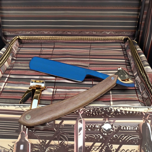 Maquinillas de afeitar tradicionales con revestimiento azul, maquinillas de afeitar rectas de acero de alto carbono, diseñadas para cortar madera afilada en la garganta - Product Image 6