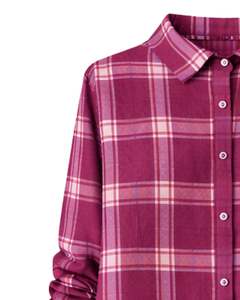 Vestido camisero a cuadros marrón para mujer, de manga larga, con botones, informal, midi, con bolsillos, para uso diario, suministros OEM personalizados - Product Image 4