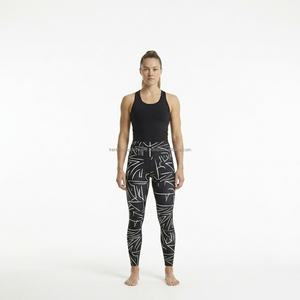 Leggings sublimés personnalisés pour femmes, avec logo de marque sur mesure, imprimé intégral, taille haute, pour yoga et fitness, vente en gros par le fabricant - Product Image 2