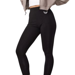 Black Jersey Legging Women High Waist Stretch Fitness <b>Tights</b> Soft Touch Workout Yoga Pants Athletic Activewear Everyday Comfort - Product Image 3
