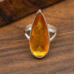 Bague en topaze miel, argent sterling 925, faite à la main, magnifique bague en pierres précieuses, bijoux bohèmes, cadeau de Noël pour femme - Product Image 2