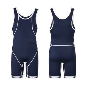 เสื้อกล้ามมวยปล้ำผู้ชายแบบพอดีตัว ผลิตจากโพลีเอสเตอร์/สแปนเด็กซ์ ระบายอากาศได้ดี แห้งเร็ว เป็นมิตรกับสิ่งแวดล้อม น้ำหนัก 180 กรัม ผลิตในประเทศปากีสถาน รับพิมพ์ลายตามสั่ง - Product Image 2