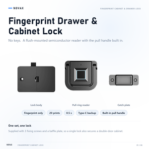 CL02-FP Biometrisches Fingerabdruck-Schubladenschloss Intelligentes Elektronisches Schrankschloss für Heim- und Büromöbel sowie Aufbewahrungsschränke - Product Image 1