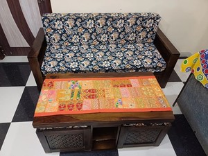 Décoration murale en coton indien faite à la main, patchwork brodé, chemin de table - Product Image 3