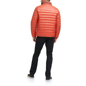 Blouson d'hiver matelassé pour homme tendance, col montant, logo frontal, écologique, respirant, léger, design gonflé, confortable et chaud - Product Image 6