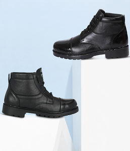 Men Classic Leather Boots Elegant Design <b>Ankle</b> Length Lace Up Boots With Breathable Comfort Lining Suitable For Office Casual - Product Image 1