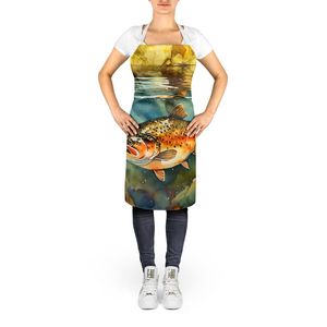 Brown Trout Large Multicolor Kitchen <b>Apron</b> for <b>Cooking</b> Baking Crafts Gardening-Unisex for Adults <b>Men</b> and Women - Product Image 2