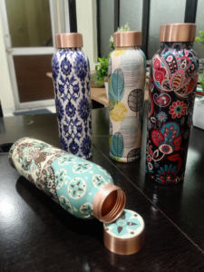 High Quality Hammered <b>Copper</b> <b>Water</b> <b>Bottle</b> for Drinking Use Latest Model Wholesale Price for Office Use - Product Image 6