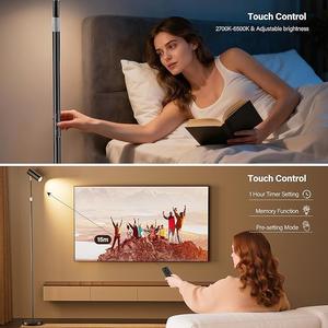 Lampe sur pied de luxe avec base en marbre et cadre doré pour villas et projets haut de gamme - Product Image 1