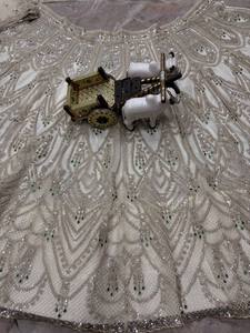 Lehenga Choli de Seda Blanca de Lujo, Tradicional para Novias, con Bordado de Lentejuelas, Largo hasta el Suelo, para Bodas y Fiestas, Conjunto Premium de Tela de Red - Product Image 3