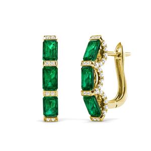 Pendientes de aro plata de primera ley con Esmeralda verde para mujer, aretes, aros, plata esterlina <span class=keywords><strong>2022</strong></span>, Estilo Vintage, 925 - Product Image 1