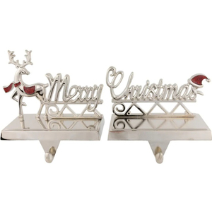 Support de chaussette de Noël en métal doré poli en forme de renne, lesté, pour cheminée ou manteau de cheminée, pour la décoration de Noël en gros - Product Image 5