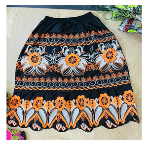 Jupes de bal décontractées pour femmes, taille haute, style vintage micronésien, en velours côtelé brodé, faites à la main, style insulaire unique - Product Image 1