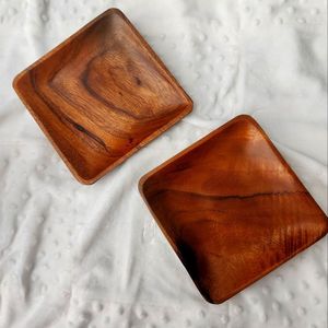 Assiette de service en bois naturel, assiette rustique en bois faite à la main pour les aliments, les collations, les fruits, les desserts, le petit-déjeuner, la table à manger, la cuisine - Product Image 5