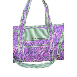 Sac de voyage matelassé vintage 100% coton pur pour femme, imprimé floral indien fait main, léger et grande capacité - Product Image 5