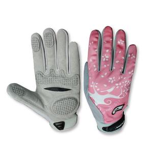 Logotipo personalizado dedo completo transpirable silicona estampado antideslizante Gel acolchado resistente a los golpes guantes de ciclismo para mujeres - Product Image 3