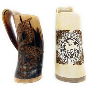 100% Authentic Polished Buffalo Horn Drinking Mug / Viking Drinking <b>Beer</b> Horn Cup Tankard - Product Image 4