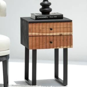 Mesa Auxiliar Negra de 2 Cajones Vandana Sierra Nimbus, Diseño Moderno y Contemporáneo - Product Image 1