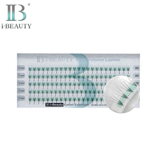 Extensions de cils I-BEAUTY - Bouquets pré-faits VOLUME FINE VOLUME LASHES Cils 3D horizontaux Type C Type Large Fibre PBT coréenne individuelle - Product Image 1