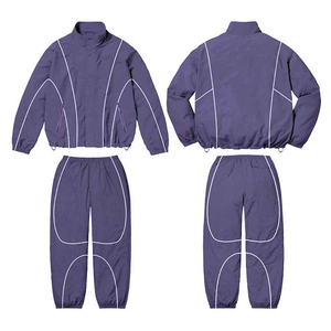 Nouvelle veste coupe-vent élégante pour homme avec fermeture éclair, ensemble coupe-vent fin d'hiver, survêtements en nylon en gros, OEM - Product Image 5